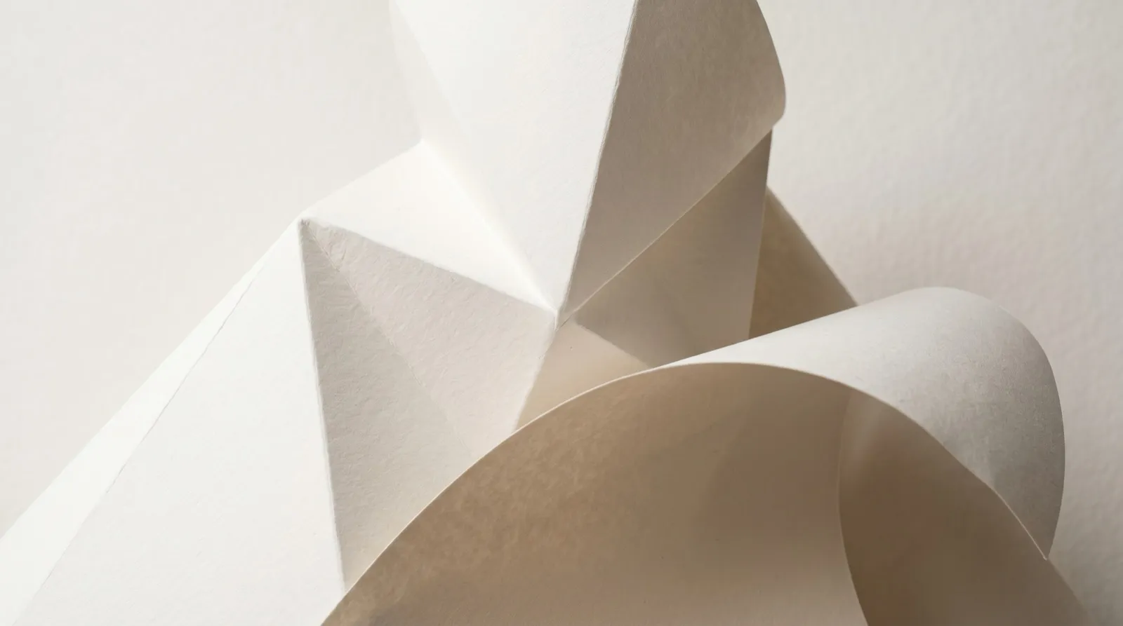 Folded white paper sculpture